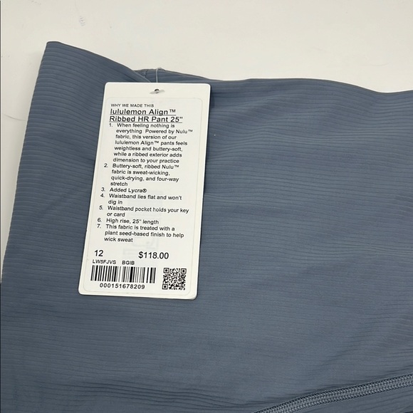 NWT lululemon Align Ribbed HR Legging 25" Belgian Blue - Picture 3 of 8